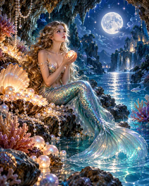 Mermaid's Pearl Grotto · Mystical Moonlight