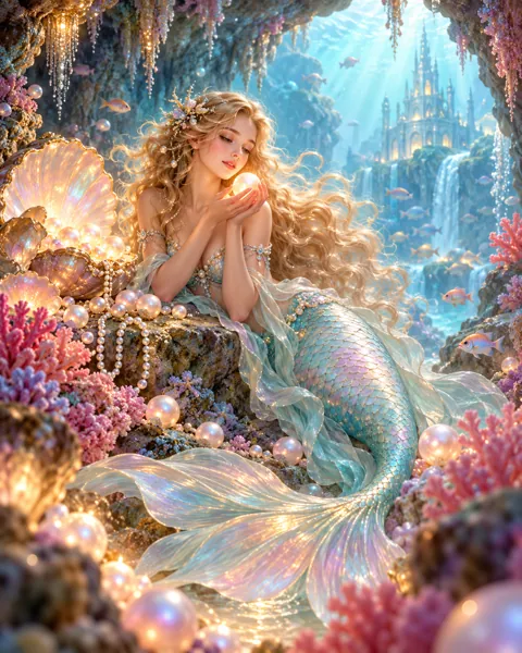 Mermaid's Pearl Grotto · Pastel Dreamscape