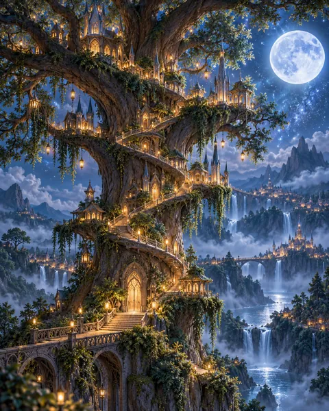 Ancient Tree Kingdom · Mystical Moonlight