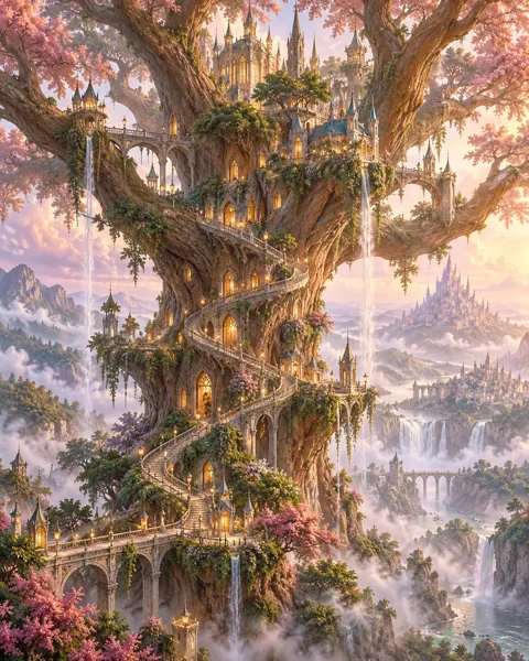 Ancient Tree Kingdom · Pastel Dreamscape