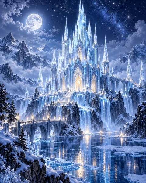 Moonlit Ice Palace · Mystical Moonlight