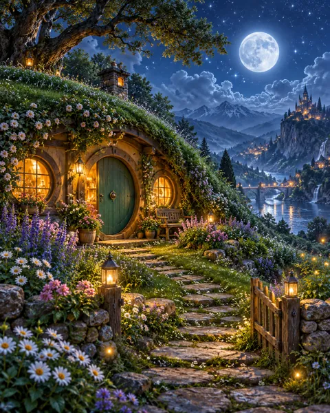 Hillside Burrow Home · Mystical Moonlight