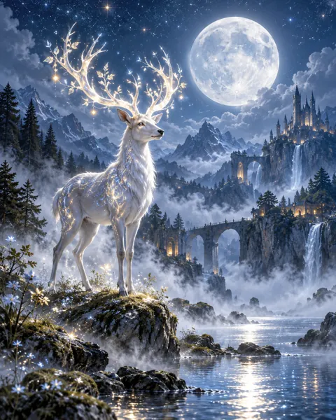 Spirit Deer · Mystical Moonlight