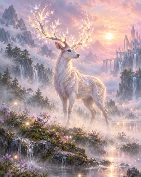 Spirit Deer · Pastel Dreamscape