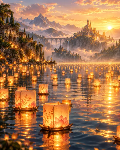 Floating Lantern Lake · Storybook Dawn