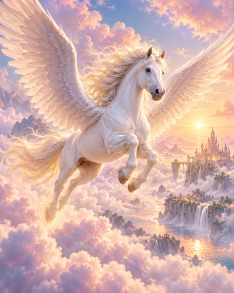 Pegasus Above the Clouds · Pastel Dreamscape