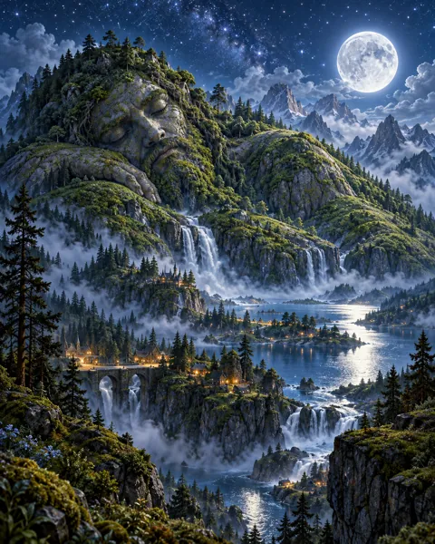Sleeping Giant Mountain · Mystical Moonlight