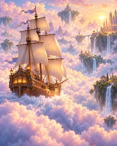 Flying Sky Ship · Pastel Dreamscape