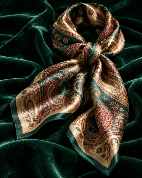Paisley Silk Scarf · Moody Velvet