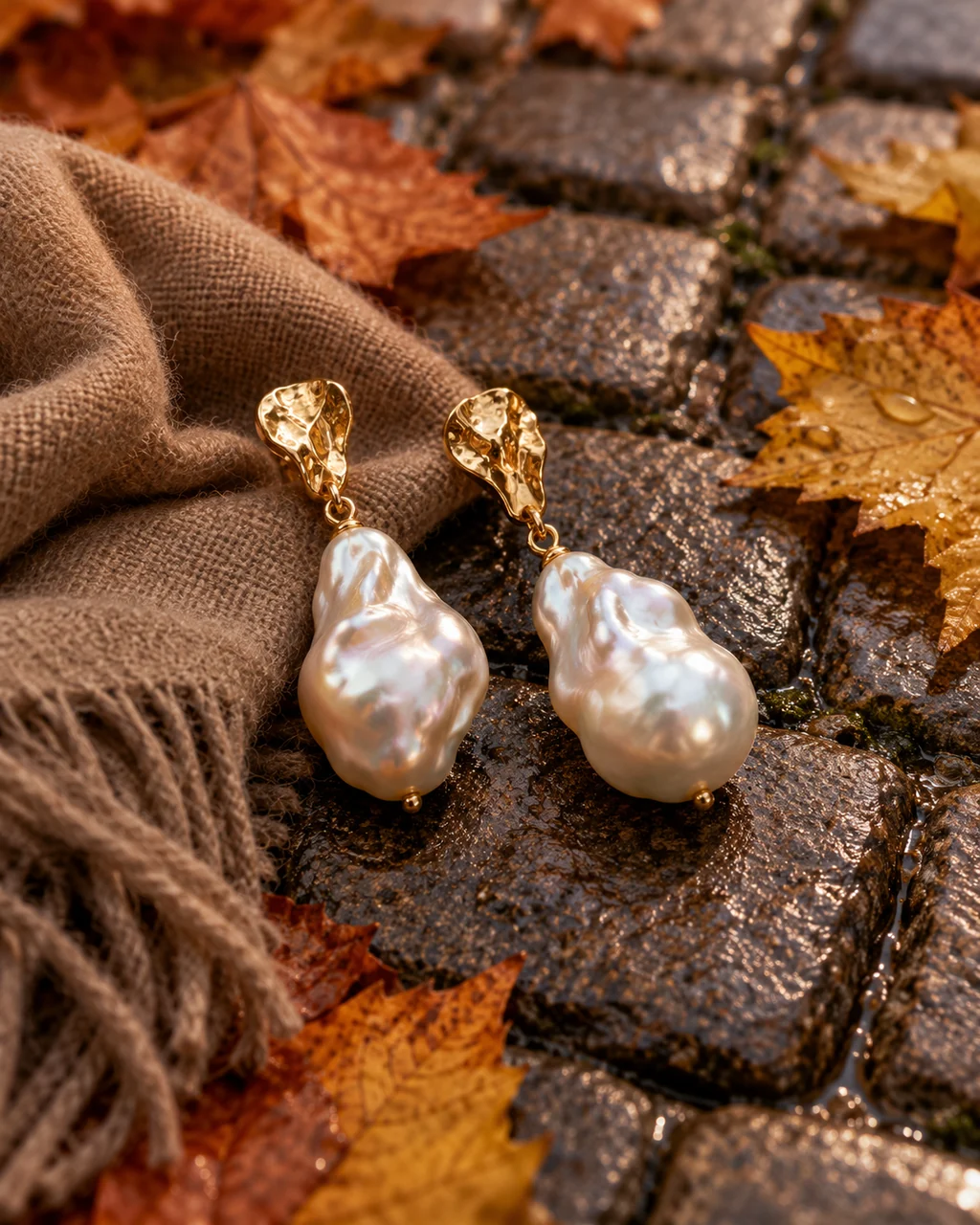 Pearl Drop Earrings · Autumn Street Corner