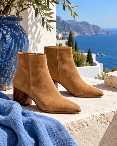 Suede Ankle Boots · Riviera Sunlight