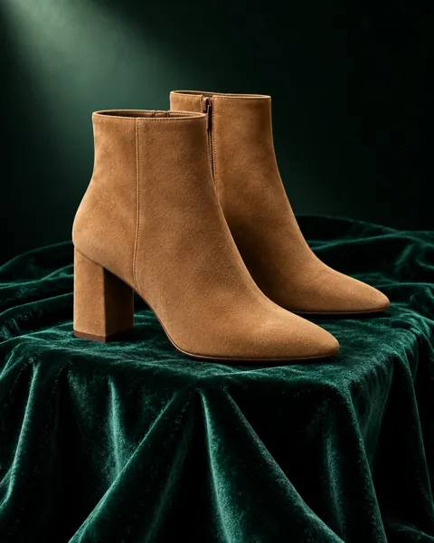 Suede Ankle Boots · Moody Velvet