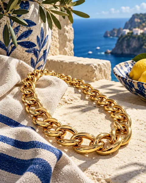Gold Chain Necklace · Riviera Sunlight