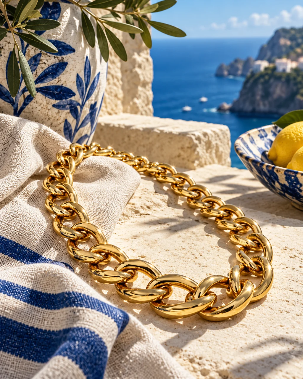 Gold Chain Necklace · Riviera Sunlight