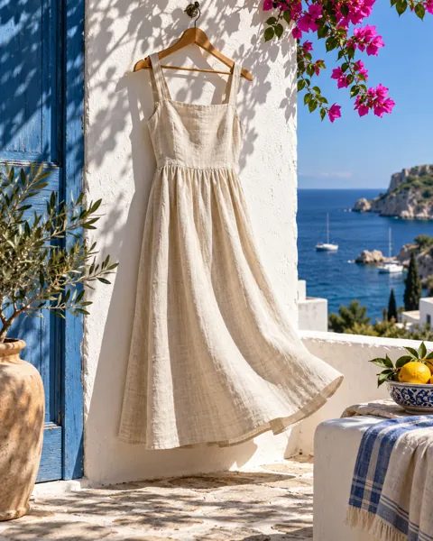 Linen Summer Dress · Riviera Sunlight
