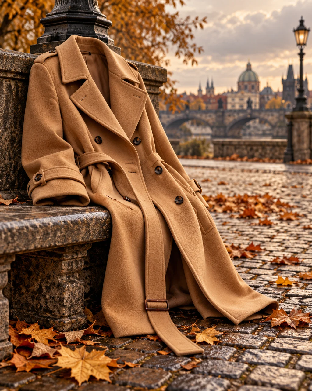 Wool Trench Coat · Autumn Street Corner