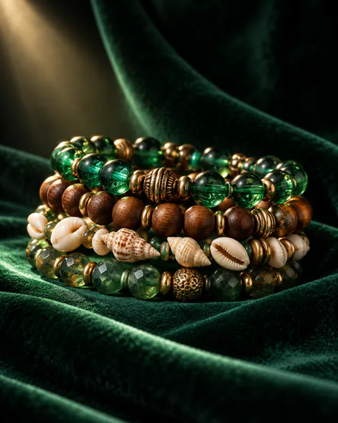 Beaded Bracelet Stack · Moody Velvet