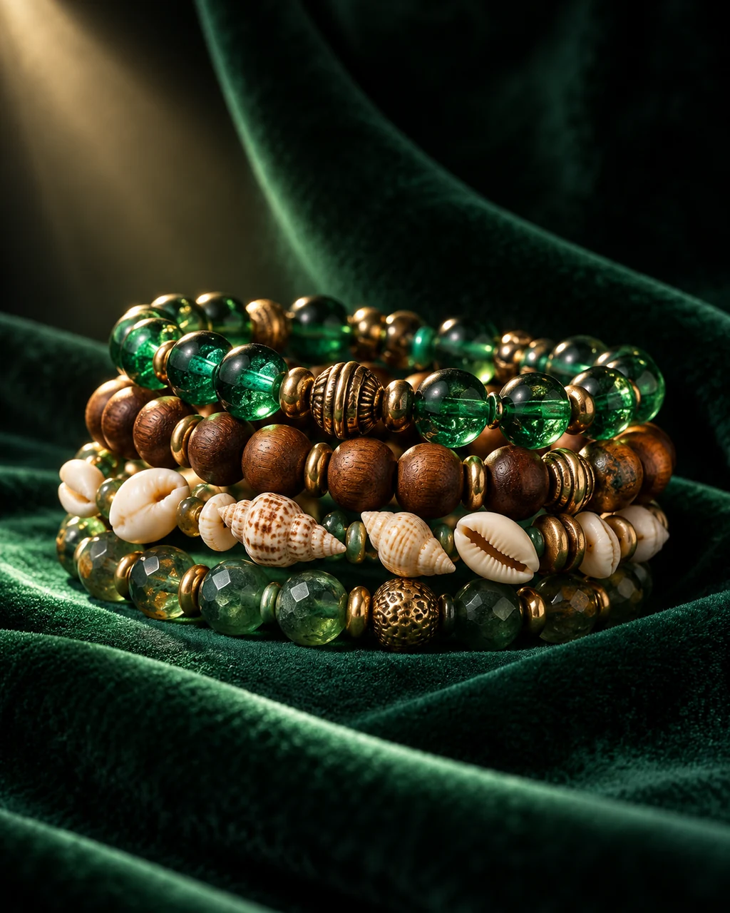 Beaded Bracelet Stack · Moody Velvet