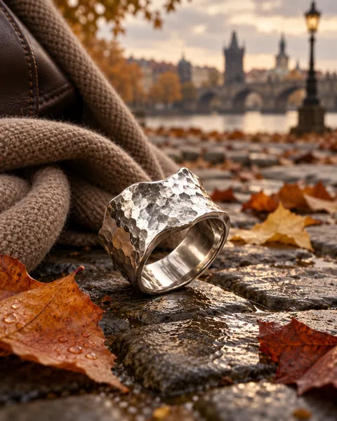 Sculptural Silver Ring · Autumn Street Corner