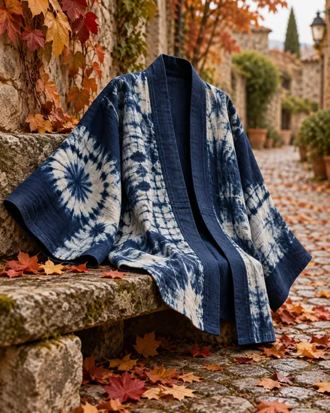 Shibori Kimono Jacket · Autumn Street Corner