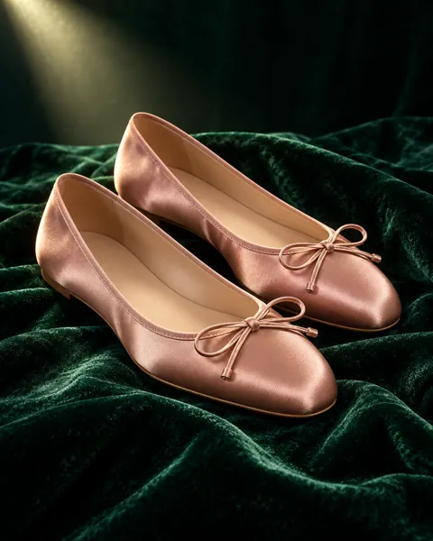 Satin Ballet Flats · Moody Velvet