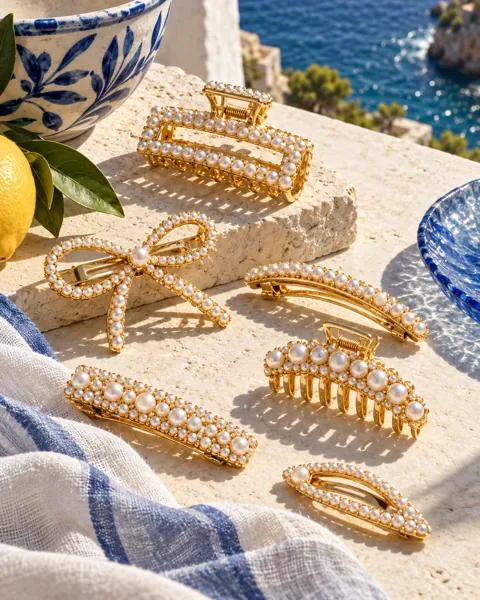 Pearl Hair Clips · Riviera Sunlight
