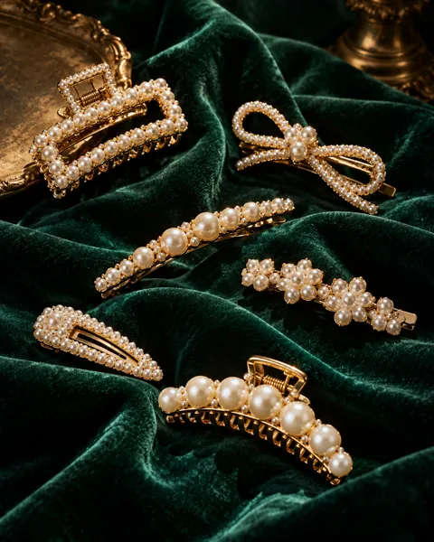 Pearl Hair Clips · Moody Velvet
