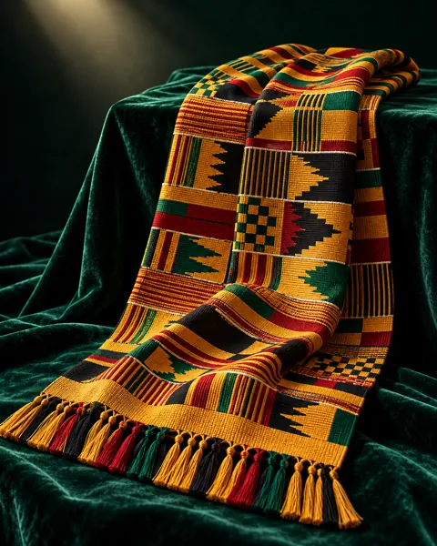 Kente Woven Stole · Moody Velvet