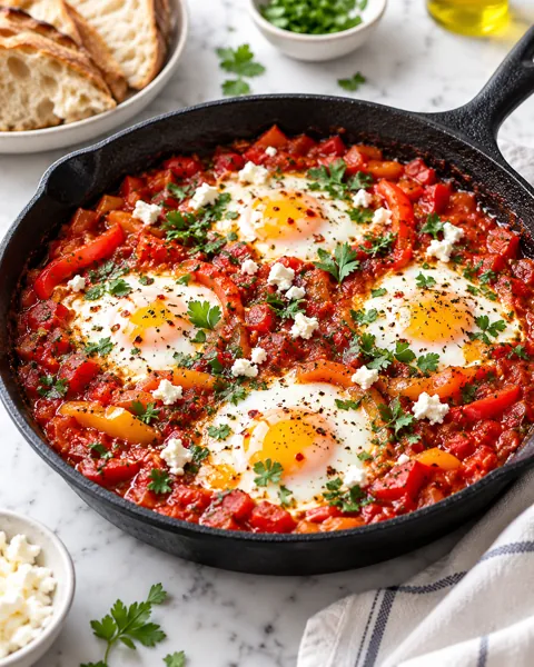 Skillet Shakshuka · Bright Marble Minimal