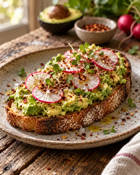 Avocado Toast · Rustic Wooden Table