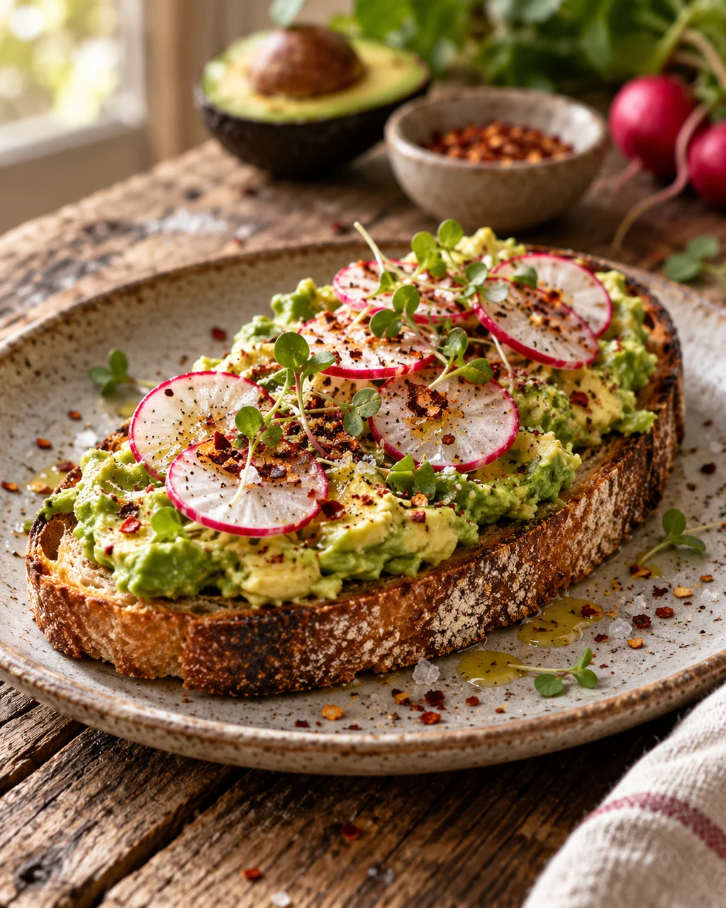 Avocado Toast · Rustic Wooden Table