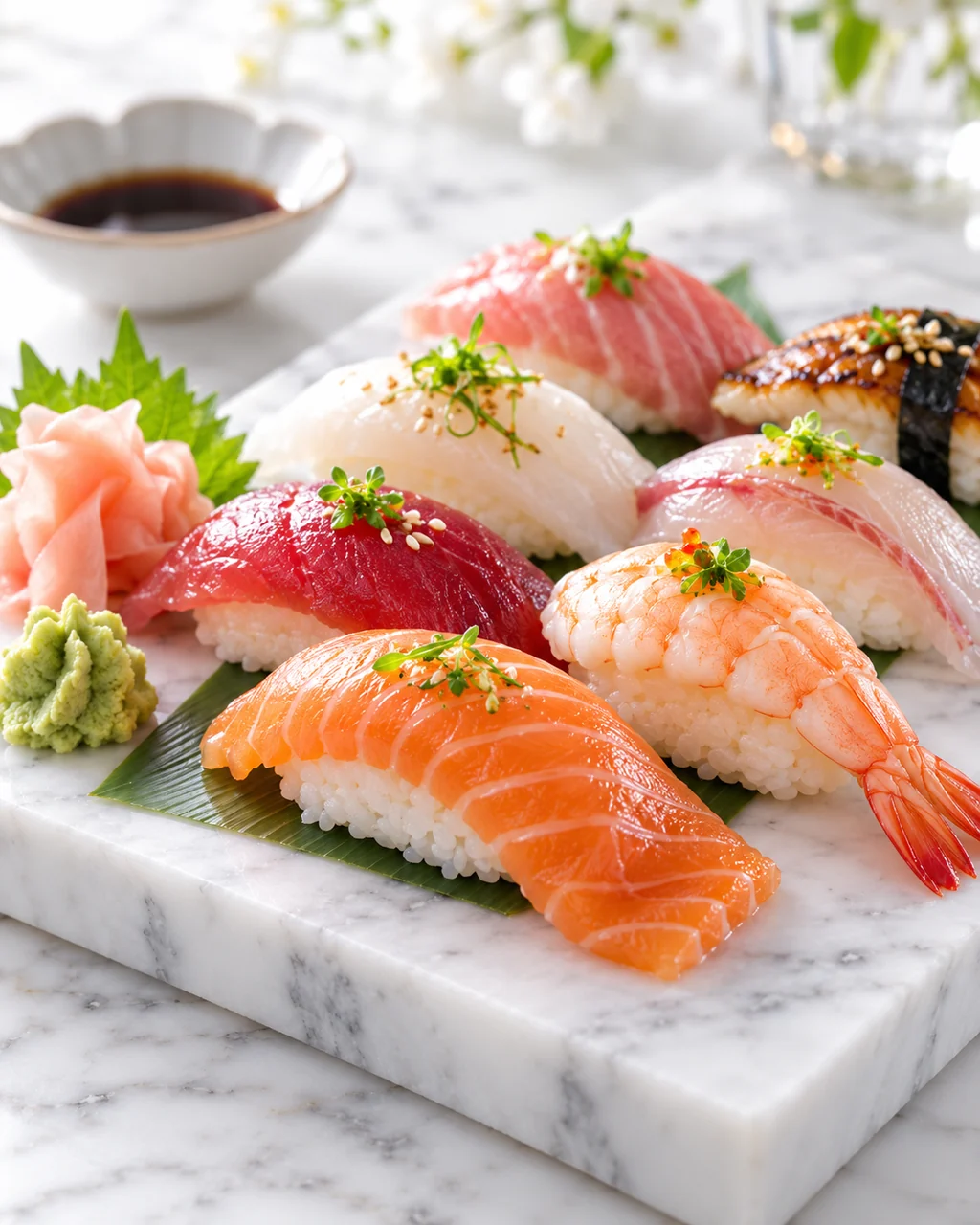 Assorted Nigiri Platter · Bright Marble Minimal
