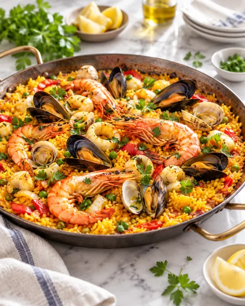 Seafood Paella · Bright Marble Minimal