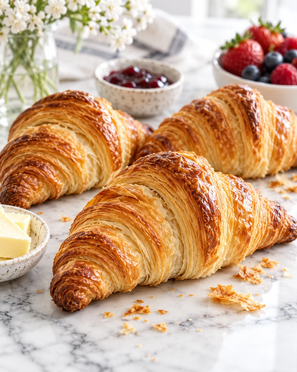 Butter Croissants · Bright Marble Minimal