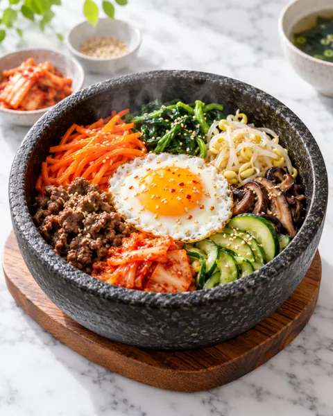 Stone Pot Bibimbap · Bright Marble Minimal
