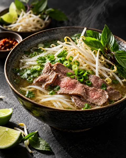 Vietnamese Pho · Dark Moody Chiaroscuro