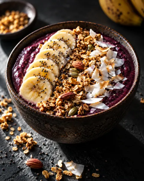 Acai Smoothie Bowl · Dark Moody Chiaroscuro