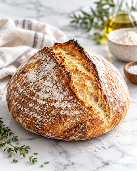 Rustic Sourdough Loaf · Bright Marble Minimal