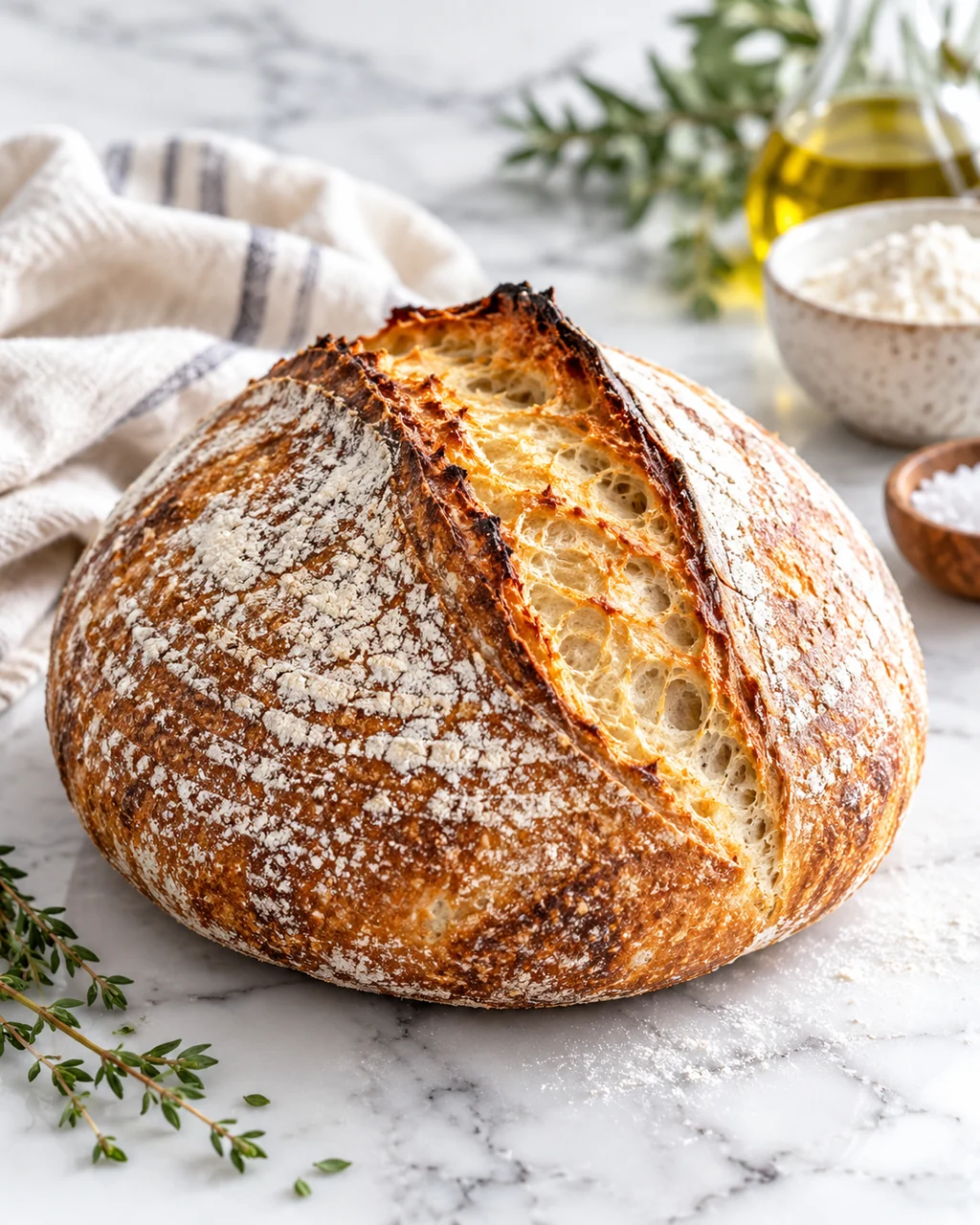 Rustic Sourdough Loaf · Bright Marble Minimal
