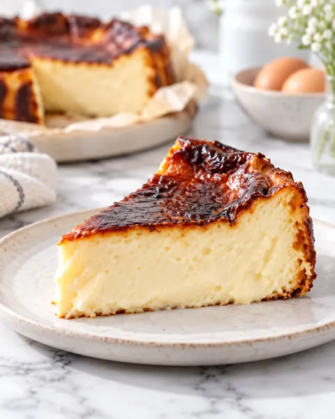 Basque Burnt Cheesecake · Bright Marble Minimal