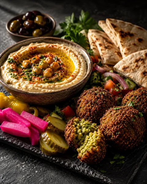 Mezze Platter · Dark Moody Chiaroscuro