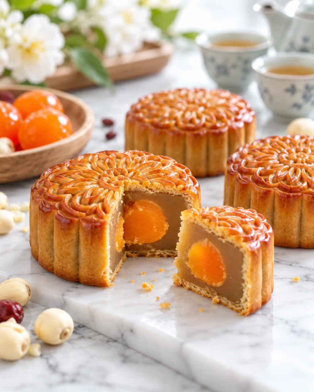 Mid-Autumn Mooncakes · Bright Marble Minimal