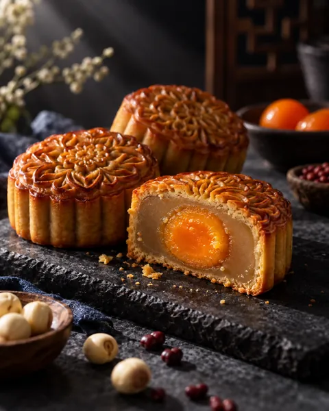 Mid-Autumn Mooncakes · Dark Moody Chiaroscuro