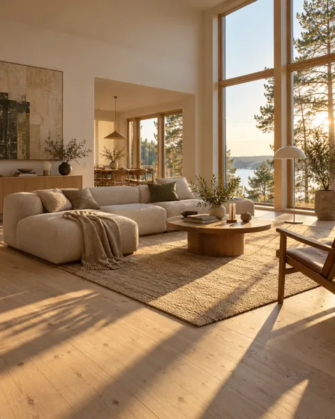 Scandinavian Living Room · Golden Afternoon