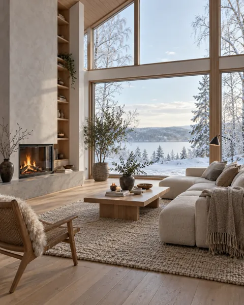 Scandinavian Living Room · Winter First Snow