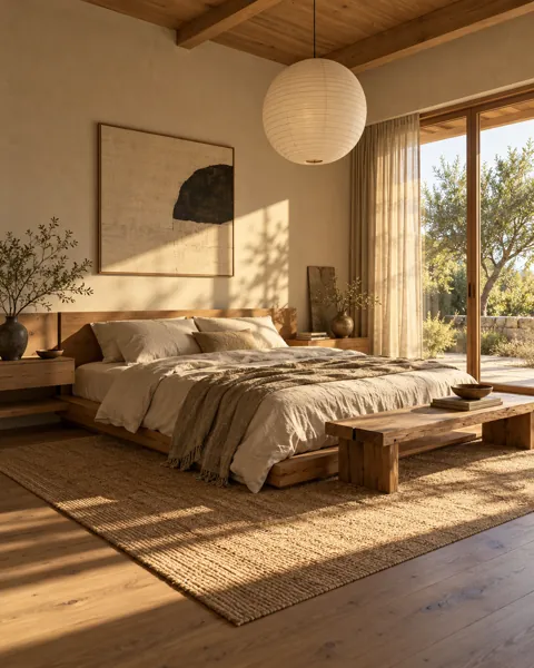 Japandi Bedroom · Golden Afternoon
