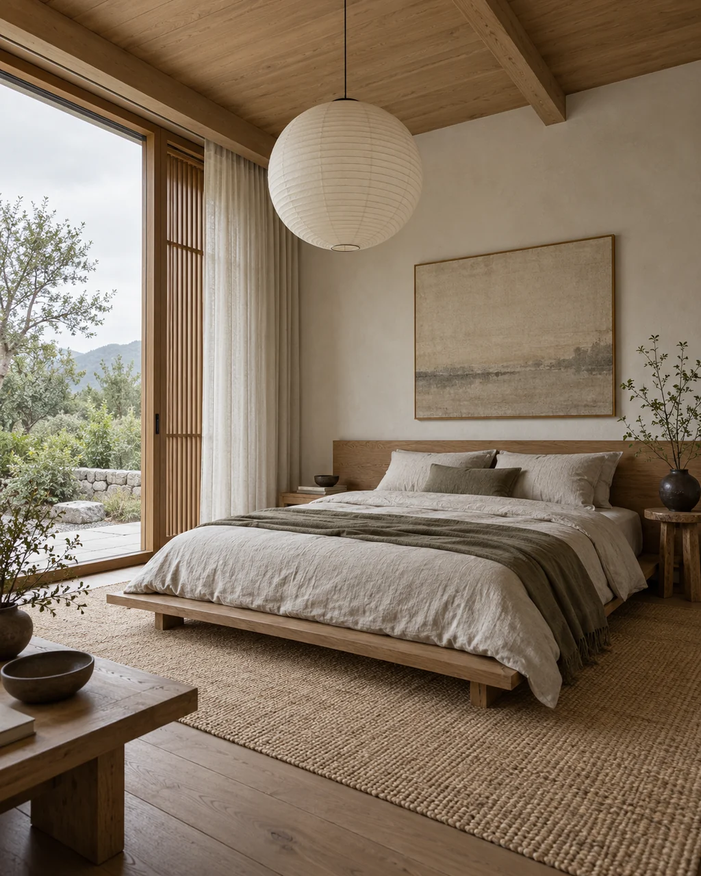 Japandi Bedroom · Soft Overcast Daylight