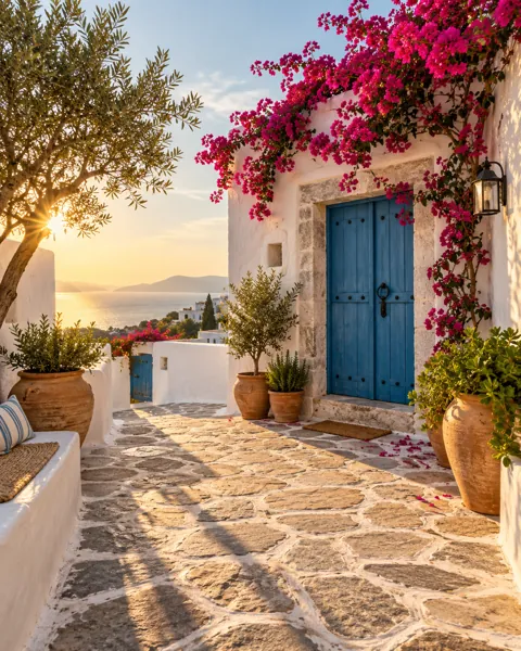 Whitewashed Courtyard · Golden Afternoon