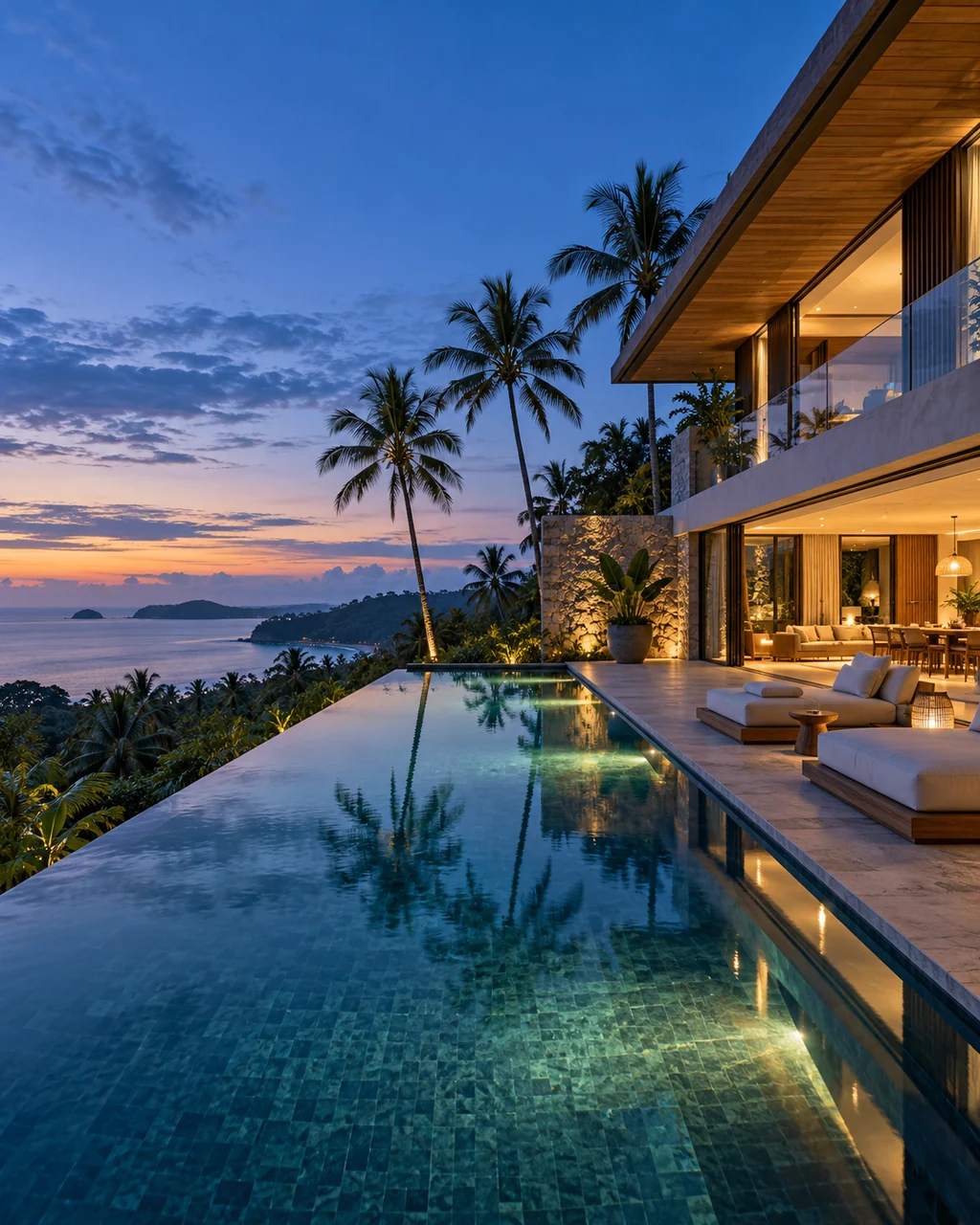 Tropical Pool Villa · Blue Hour Glow