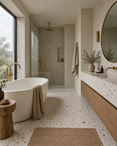 Terrazzo Bathroom · Soft Overcast Daylight